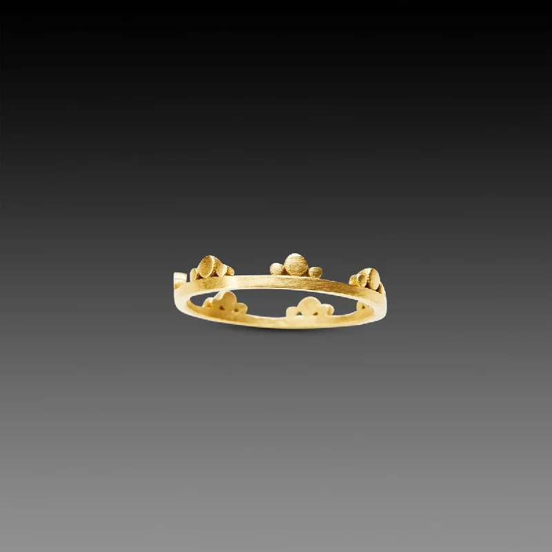 custom engraved gold ring -Gold Side Trios Band