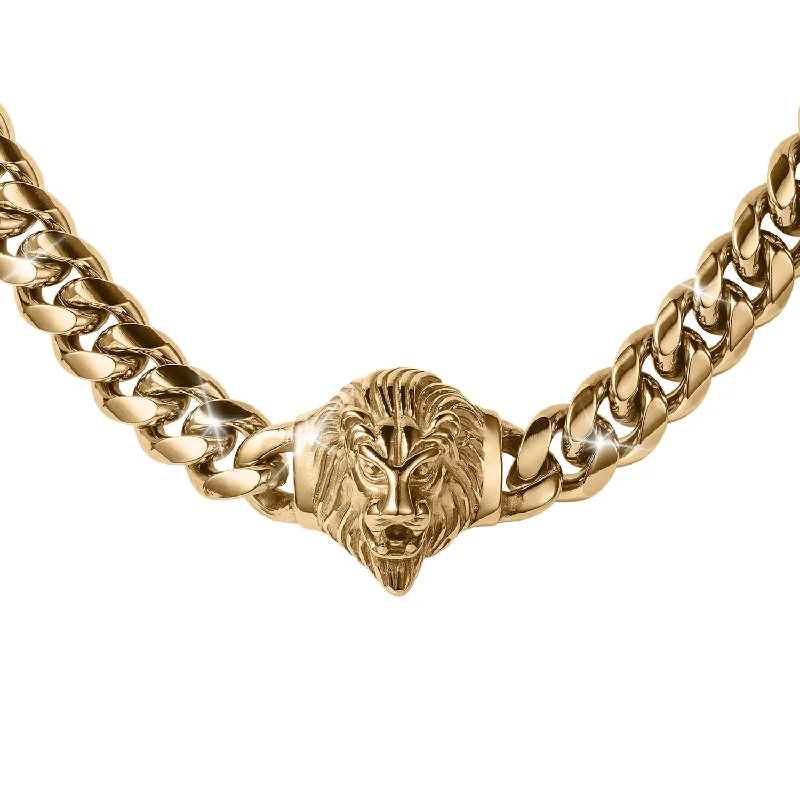 zodiac sign necklace -Golden Lionheart Necklace