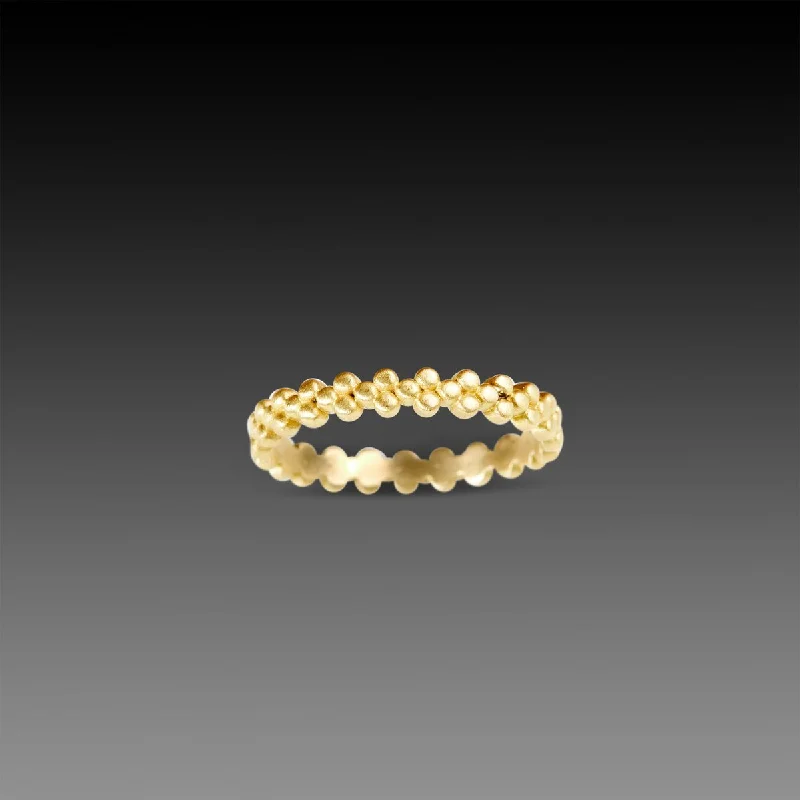 three-row diamond ring -Gold Filigree Band