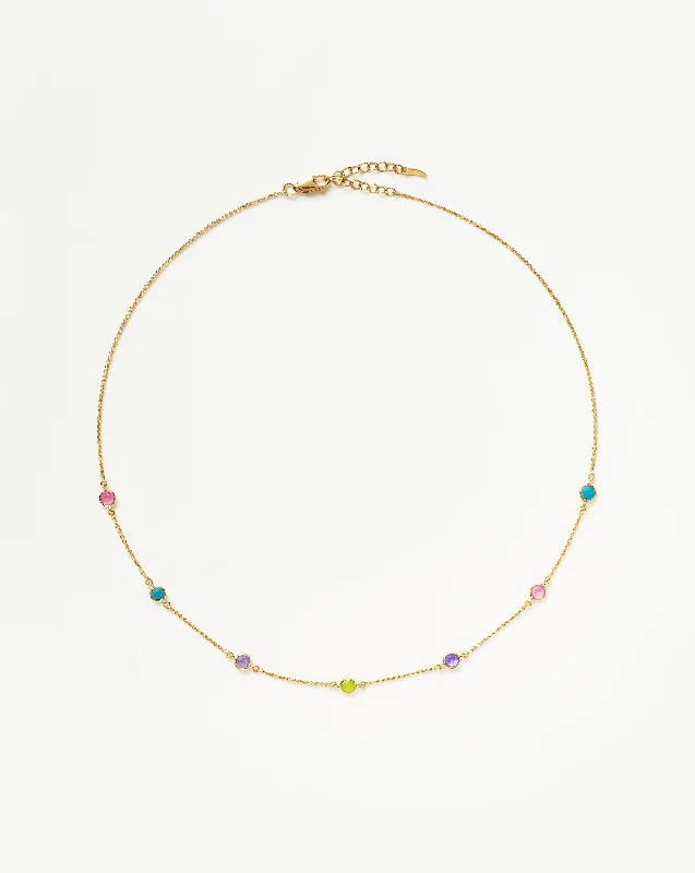 gold choker necklace for women -Hot Rox Multi Gemstone Choker