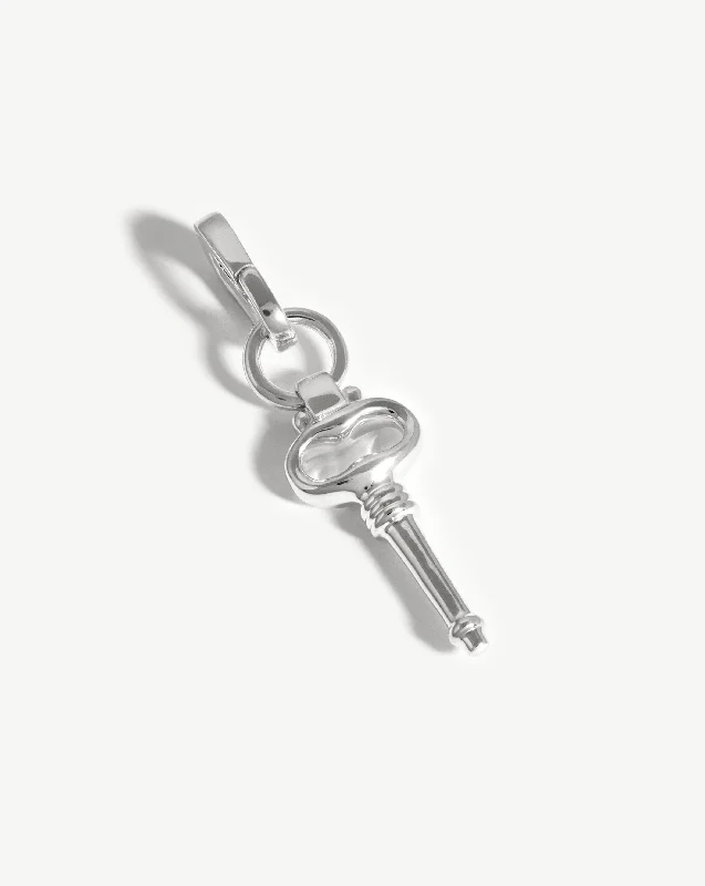 silver cross pendant necklace -Key Clip-On Pendant