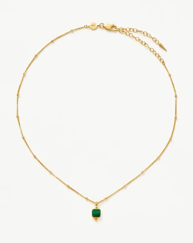 zodiac sign necklace -Lucy Williams Malachite Choker | 18ct Gold Vermeil/Malachite