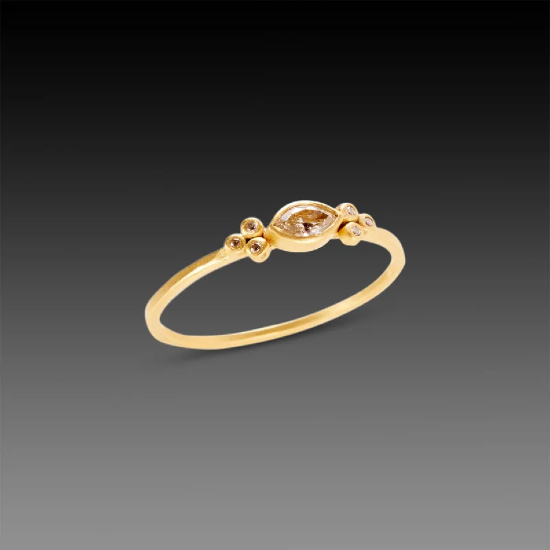 bohemian stackable rings -Petite Marquise Flourish Band