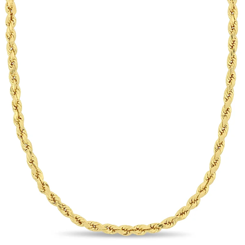 simple diamond necklace -Miadora 10k Yellow Gold 16 Inch Rope Chain Necklace