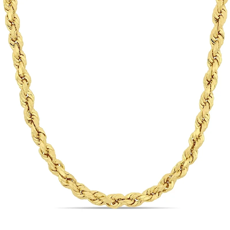 gold choker necklace for women -Miadora 10k Yellow Gold 24 Inch Rope Chain Necklace