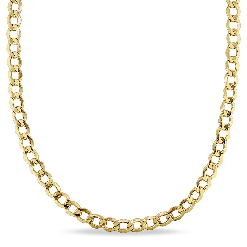 long gold necklace with pendant -Miadora 10k Yellow Gold Men's 20 Inch Curb Link Necklace - 20"