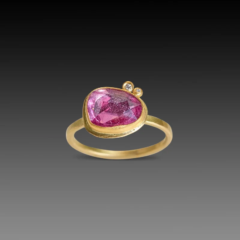 engraved anniversary ring -Bright Pink Sapphire Ring