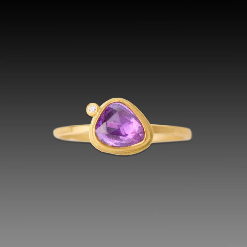 personalized date engraved ring -Lavender-Pink Sapphire Ring