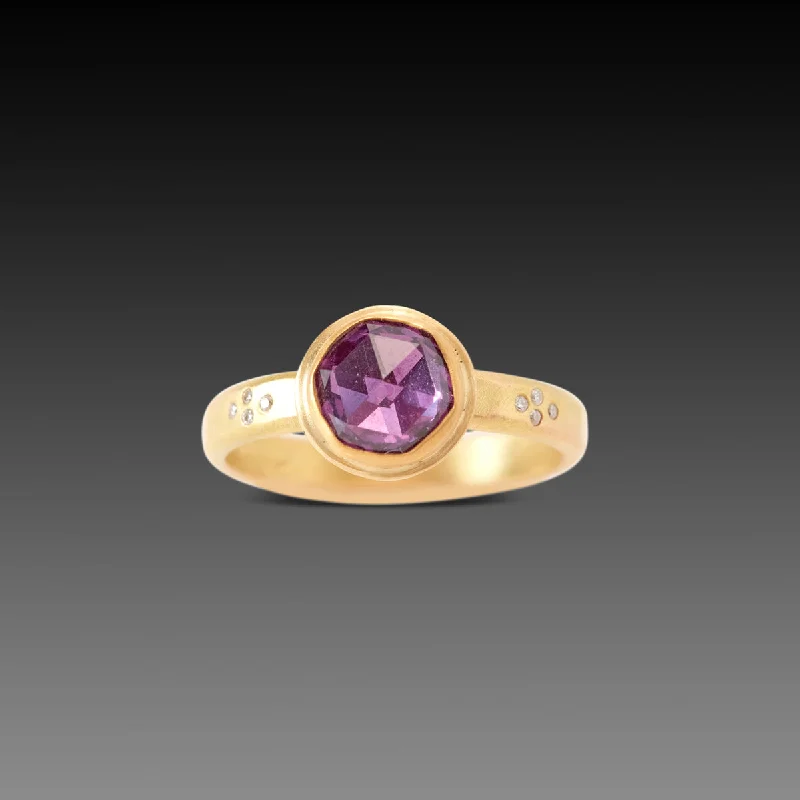 Celtic knot wedding ring -Pink Purple Sapphire Ring