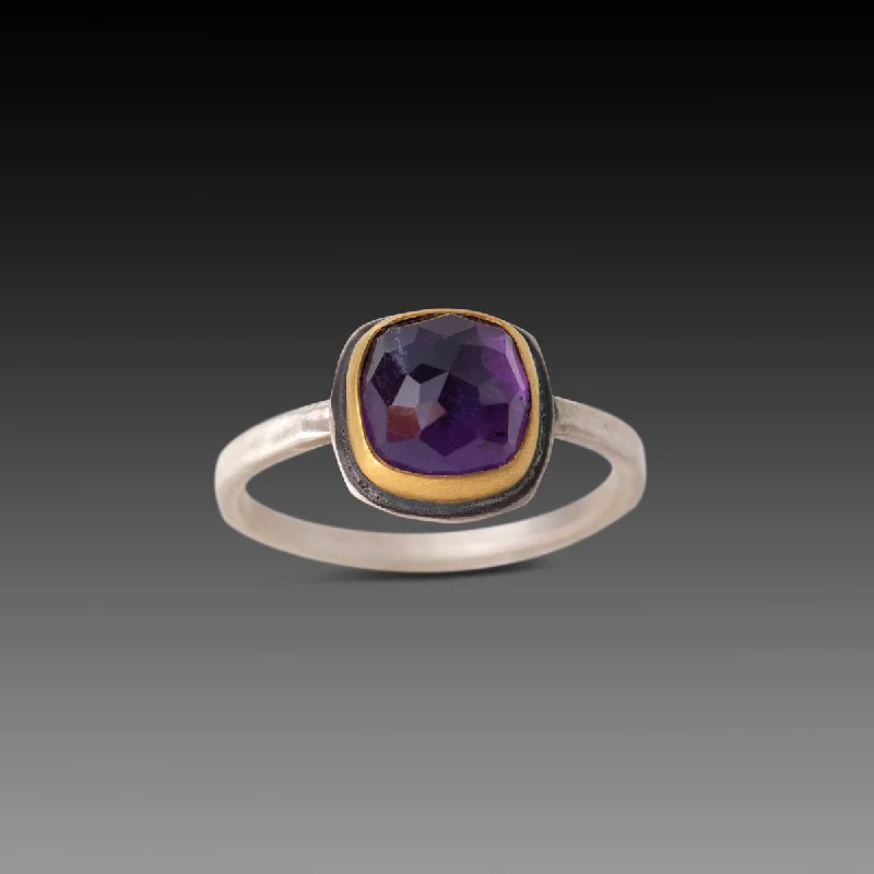 black diamond wedding band -Simple Elegance Amethyst Ring