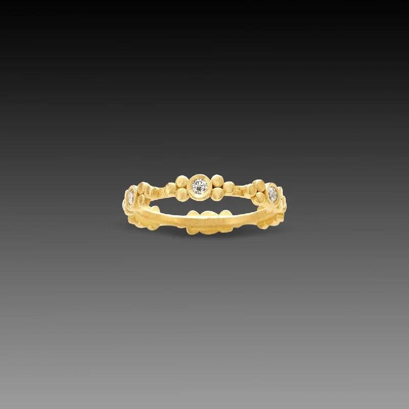 men’s gold signet ring -Gold Trios Eternity Ring