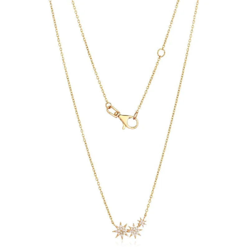 minimalist diamond necklace -TREVIS TRIPLE STARBURST NECKLACE