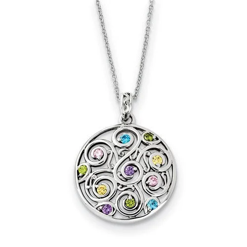 art nouveau necklace -Sterling Silver CZ Kaleidoscope Of Wishes 18" Necklace