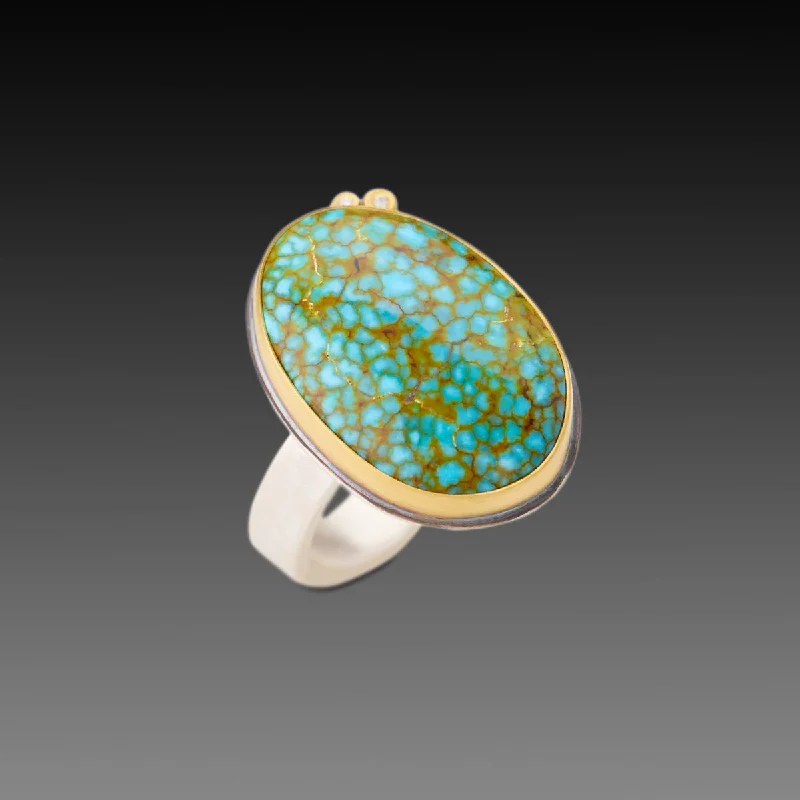 vintage style wedding ring -Turquoise Ring with Diamonds