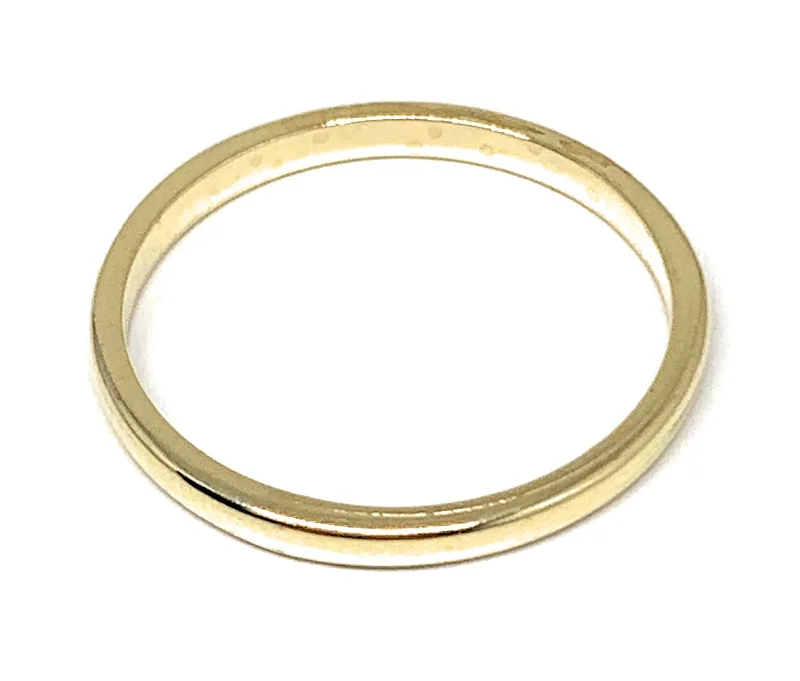 twisted band wedding ring -10k Solid Gold Yellow Classic Band Ring 2mm