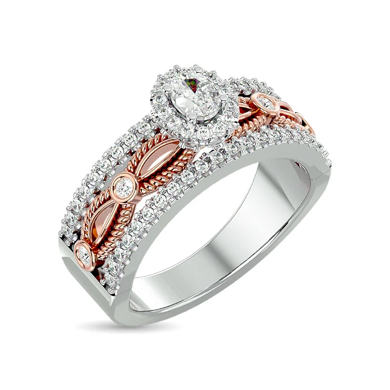 modern geometric ring -JDTK-62805WP- 14K 1.75 Ct.Tw. Diamond Engagement/Bridal Ring