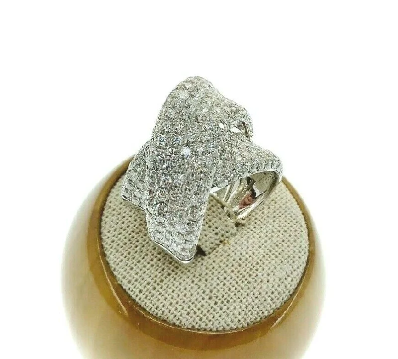 custom name ring -3.99 Carat t.w Intertwined Diamond Pave Wedding/Anniversary Ring 18K White Gold