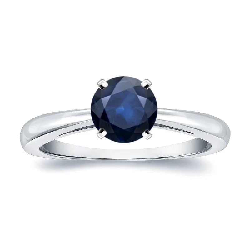 handmade gemstone ring -Auriya 14k Gold Sapphire Solitaire Engagement Ring 1ct TGW