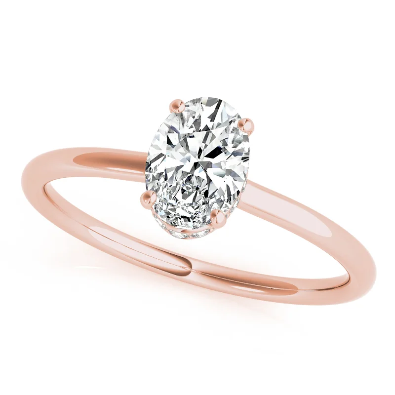 vintage style wedding ring -Auriya 14k Rose Gold Lab Grown Oval Diamond Halo Engagement Ring 0.50 to 5.00 ct. tw. (F-G VS)