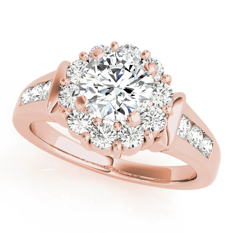 wide band silver ring -Auriya 14k Rose Gold Lab Grown Round Diamond Halo Engagement Ring 0.50 to 5.00 ct. tw. (F-G VS)