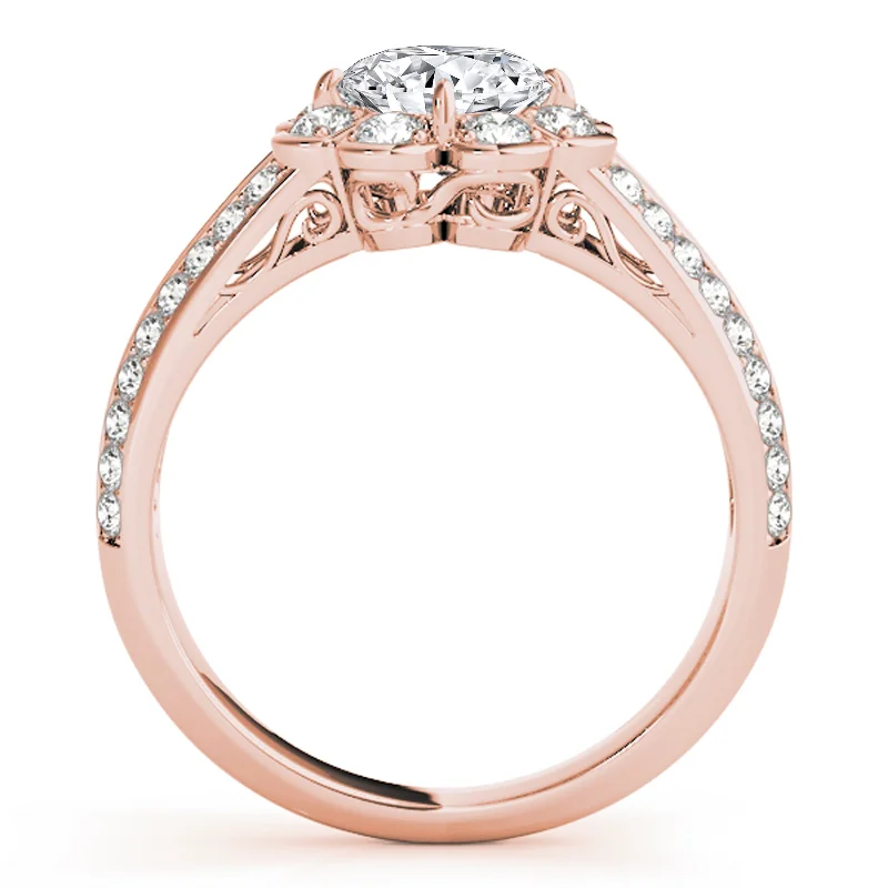 handmade silver ring -Auriya 14k Rose Gold Lab Grown Round Diamond Halo Engagement Ring 0.50 to 5.00 ct. tw. (F-G VS)