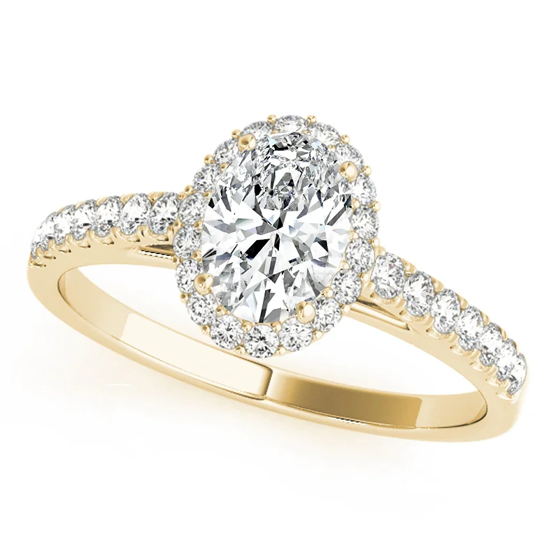 minimalist stackable rings -Auriya 14k Yellow Gold Lab Grown Oval Diamond Halo Engagement Ring 0.50 to 5.00 ct. tw. (F-G VS)