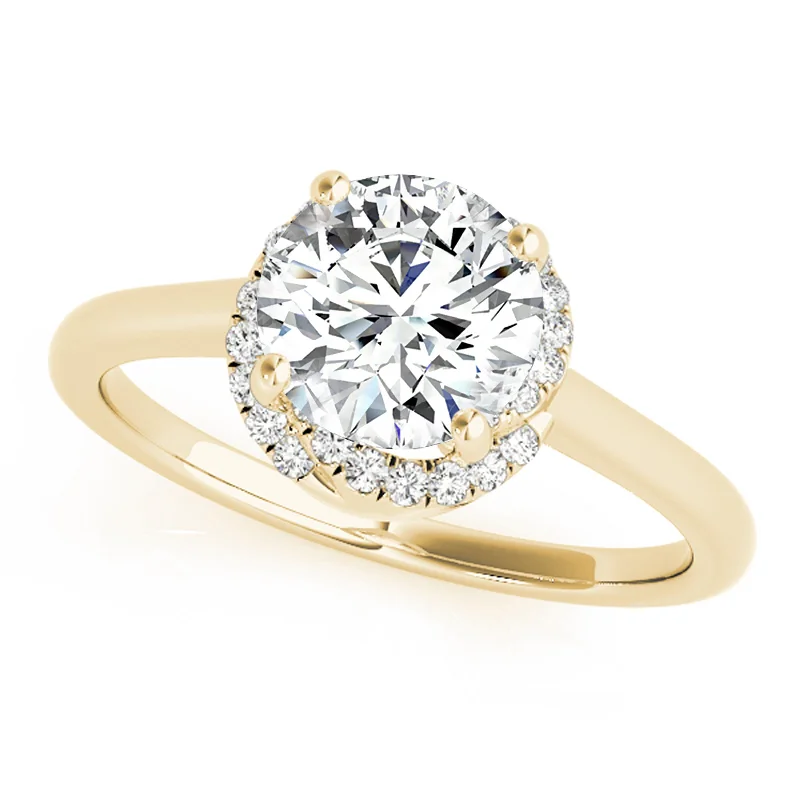 vintage gold signet ring -Auriya 14k Yellow Gold Lab Grown Round Diamond Halo Engagement Ring 0.50 to 5.00 ct. tw. (F-G VS)