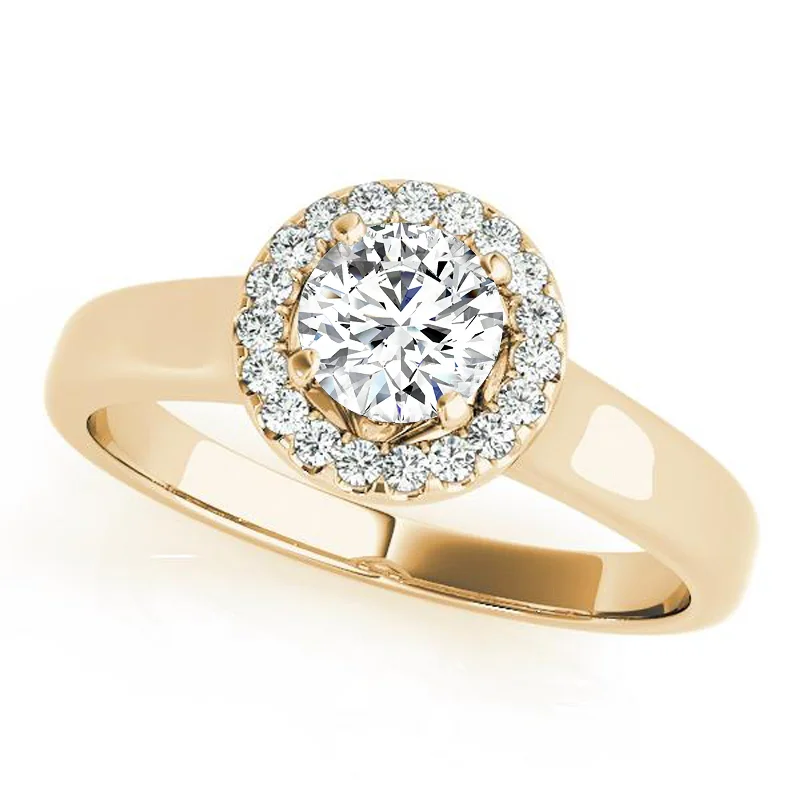 promise ring for girlfriend -Auriya 14k Yellow Gold Lab Grown Round Diamond Halo Engagement Ring 0.50 to 5.00 ct. tw. (F-G VS)