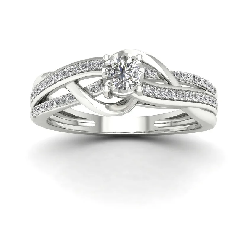 custom name ring -De Couer 1/4ct TDW Diamond Split Shank Ring - White