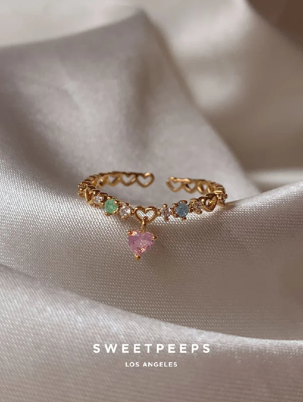 promise ring for girlfriend -Polina Heart Ring