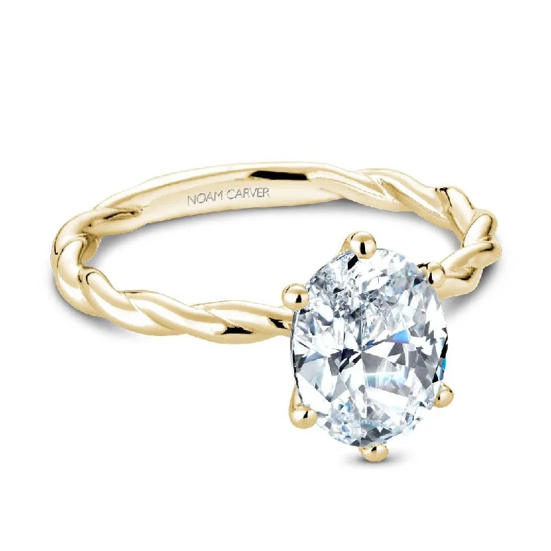 gold band engagement ring -Solitaire Engagement Ring