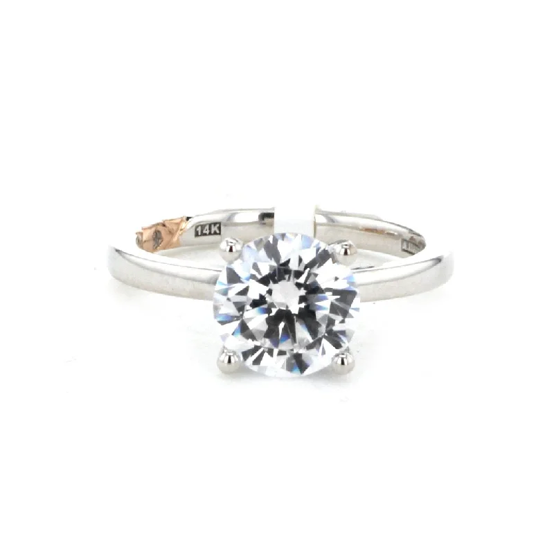 adjustable statement ring -0.09 ctw Diamond Hidden Halo Engagement Ring