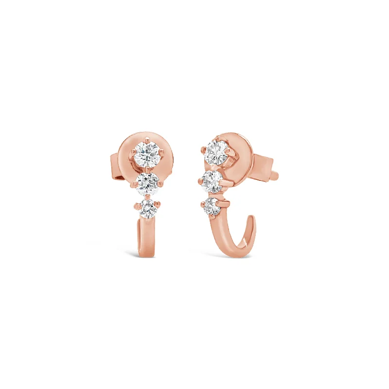 custom name earrings -3-Diamond Stud-Ear Cuff