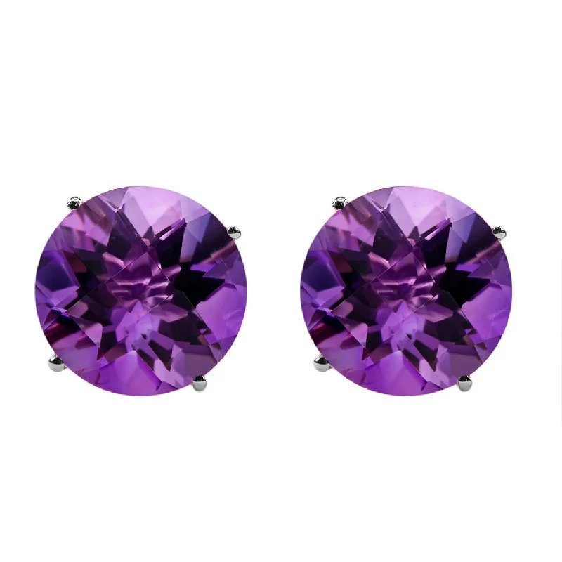 animal print earrings -925 Sterling Silver African Amethyst Stud Earrings