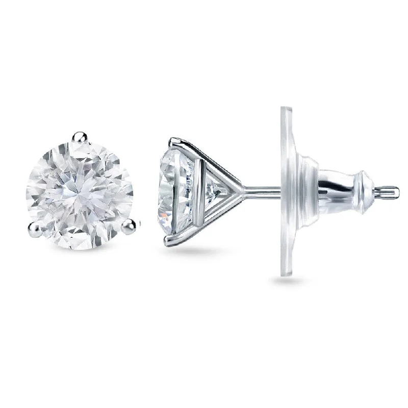 playful charm earrings -Auriya 1 2/5ctw Martini-set Diamond Stud Earrings 14k Gold Certified