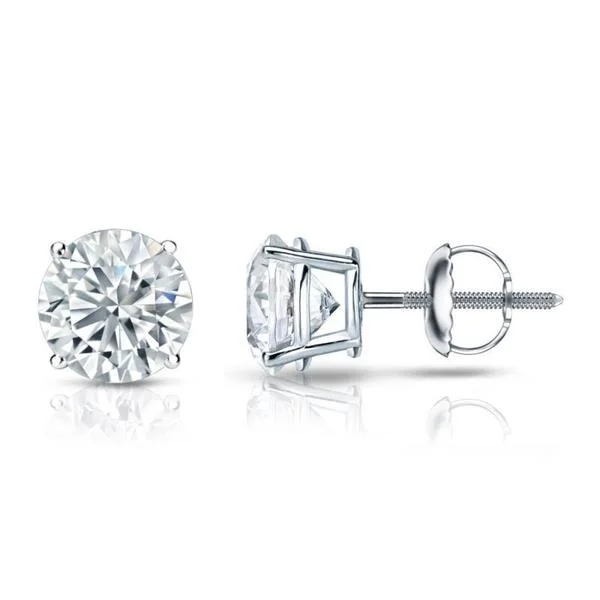 silver ear cuff earrings -Auriya 14k Gold GIA Certified 1.20 ct. TDW Round Diamond Stud Earrings