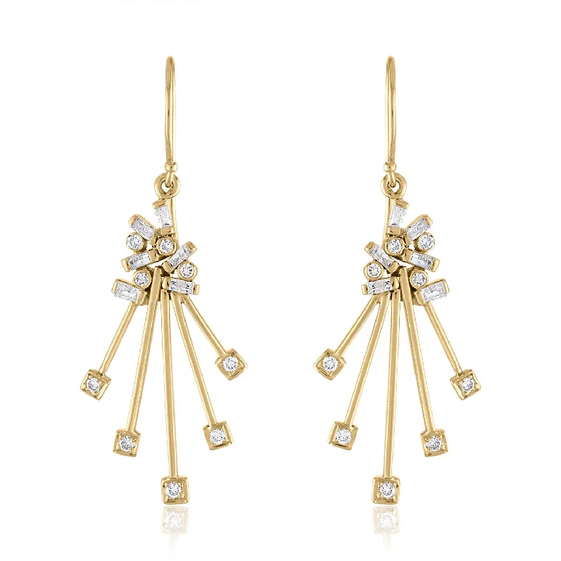 gold chain earrings -Celebration Sparkler Diamond Earrings