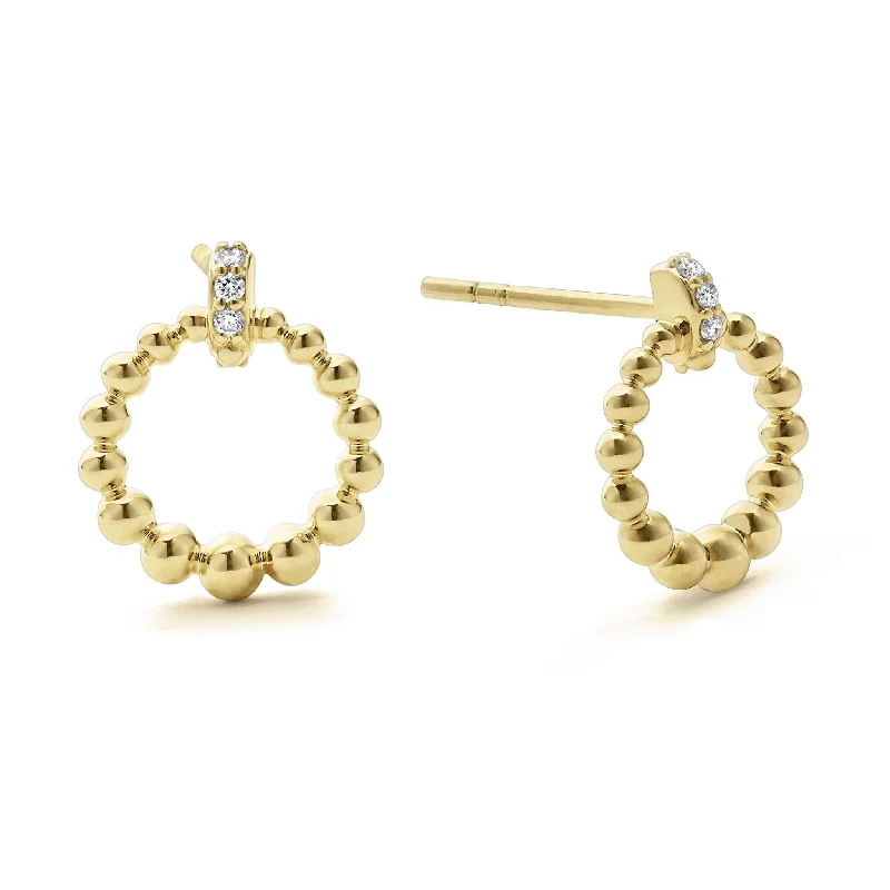 minimalist circle earrings -Covet 18K Gold Petite Diamond Stud Earrings