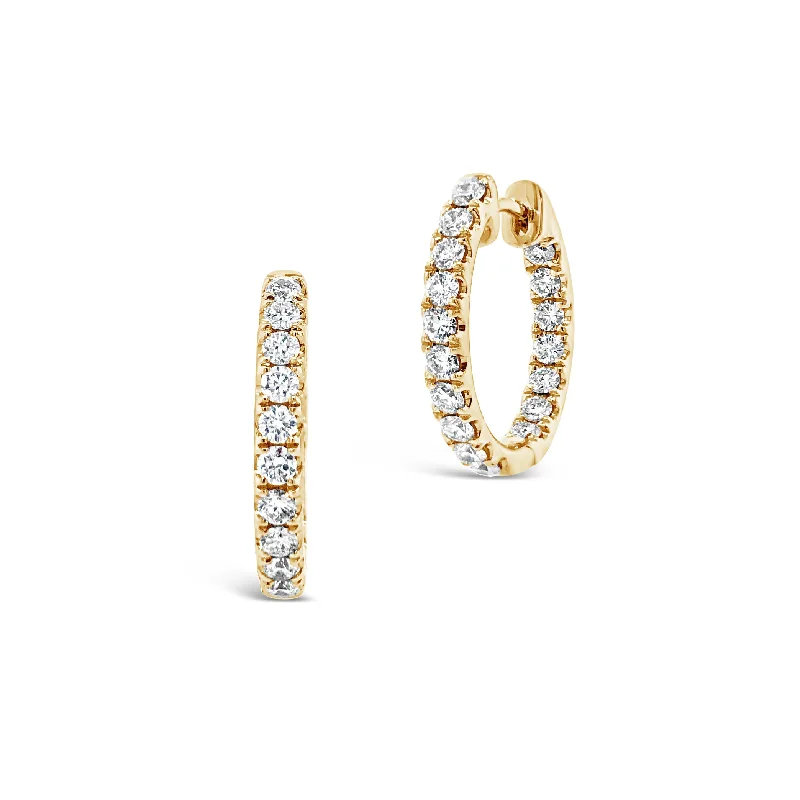 bold statement earrings -Inside/Outside Diamond Huggie Earrings