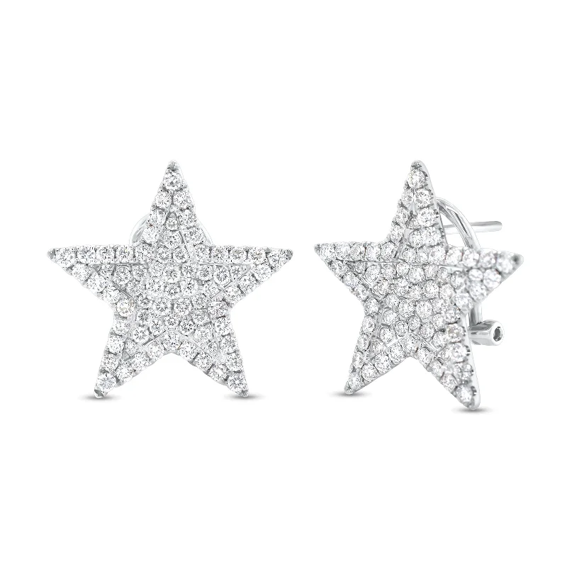 matching earrings and necklace set -Diamond Large Star Stud Earrings