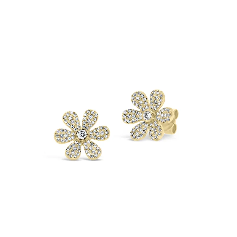 multi-layered drop earrings -Diamond Medium Daisy Stud Earrings