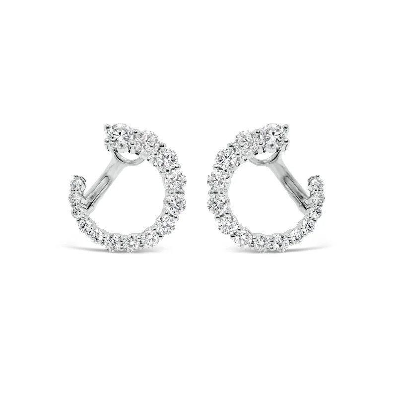 men’s silver hoop earrings -Diamond Small Graduated Front-Facing Hoop Earrings