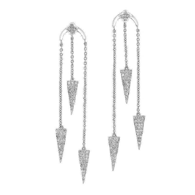 crystal chandelier earrings -10KT White Gold Arrow Drop Earrings 1/2 CTW