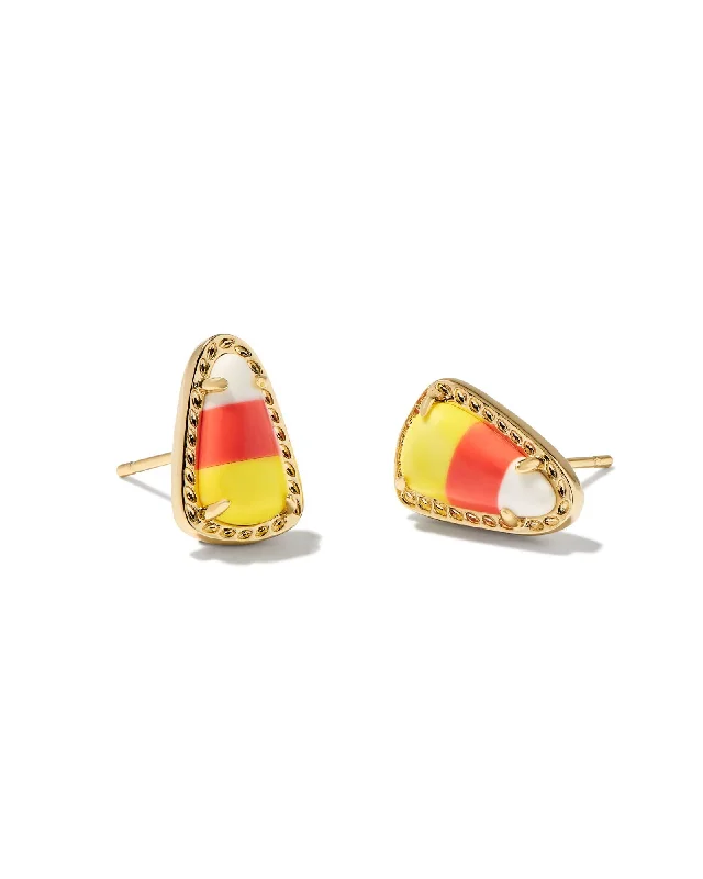 pearl dangling earrings -Kendra Scott Gold Candy Corn Stud Earrings