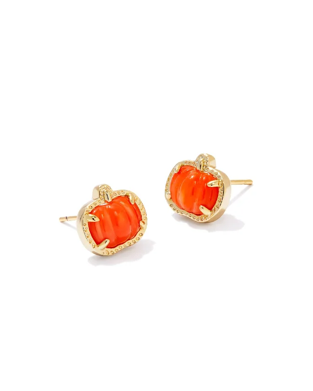 butterfly stud earrings -Kendra Scott Gold Pumpkin Stud Earrings