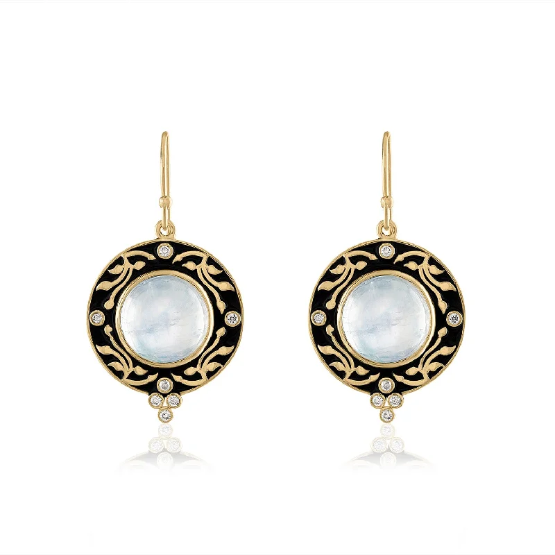 ethnic inspired earrings -MAGDALENA MOONSTONE EARRINGS