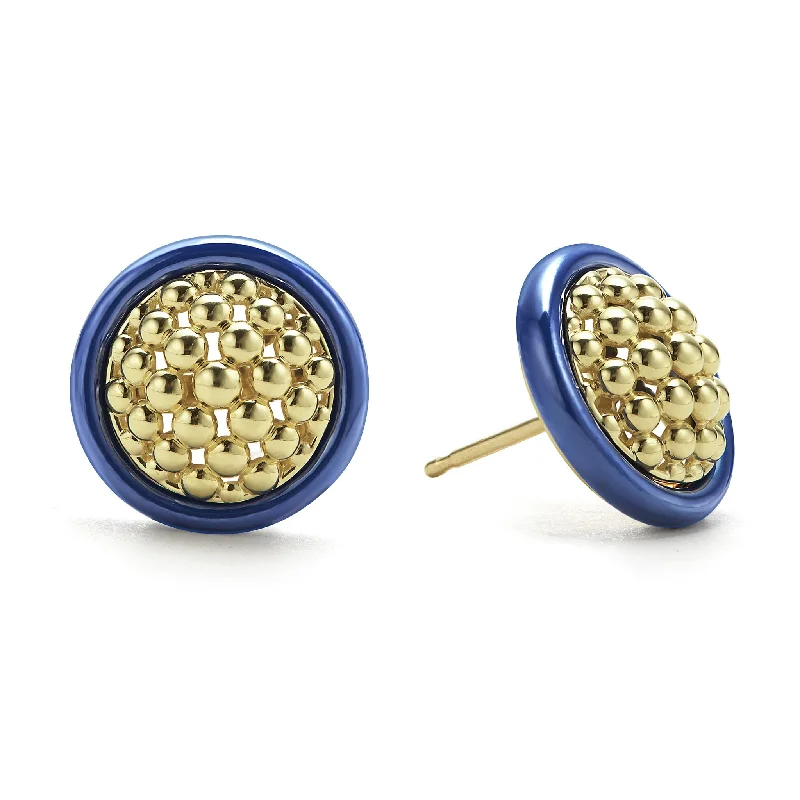 moonstone stud earrings -Meridian 18K Gold and Ceramic Stud Earrings