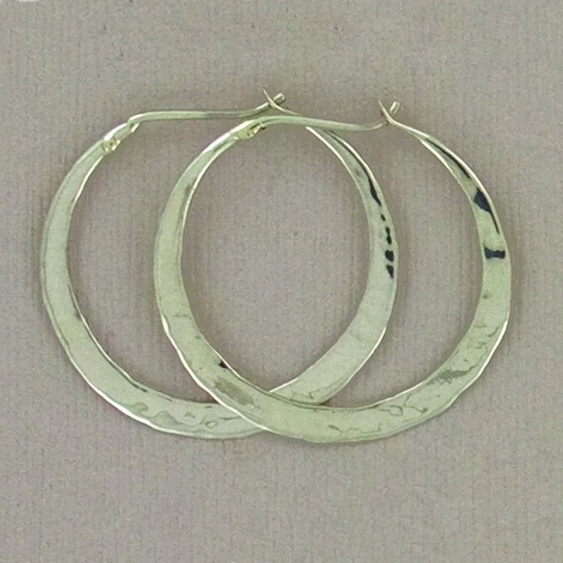 matching earrings and necklace set -25mm Sterling Silver Hammered Hoop Earrings