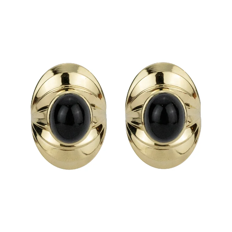 crystal chandelier earrings -Earrings - Black Onyx (2266B)