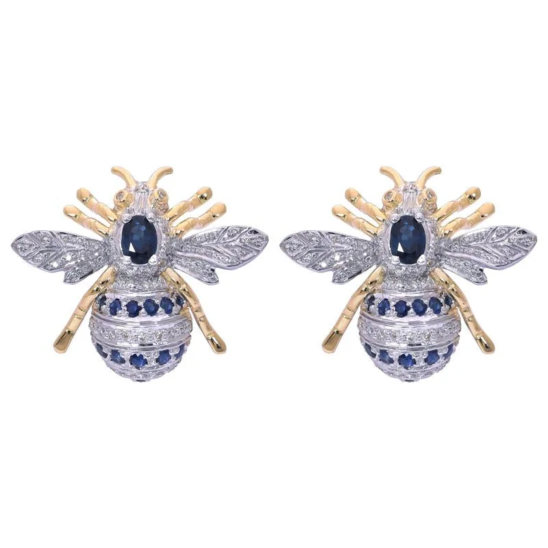 diamond ear climbers -Earrings- Blue Sapphire and Diamond  (40GM)